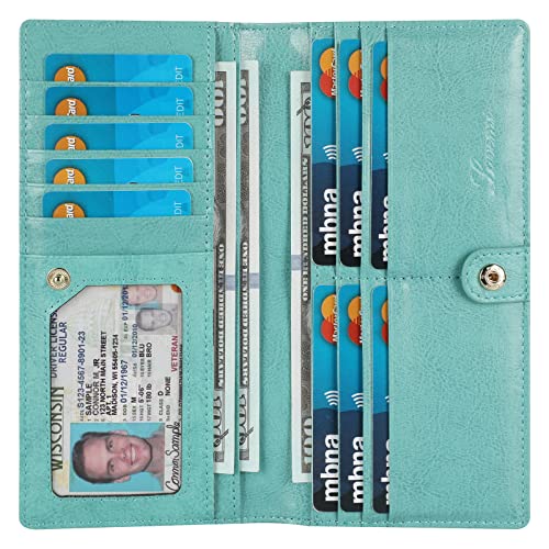 Lavemi Ultra Slim Thin Leather Women Wallet RFID Blocking Credit