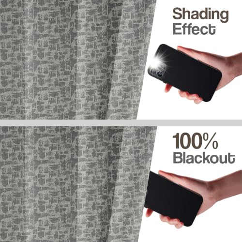 Image of FRESH FROM LOOM Premium 9 ft Door Curtains for Slider Track | Non-Ring Curtains | 100% Blackout | Non-Ring Curtains | S-Wave Pleat | Parda | Light Block Blackout Parde (Grey | 9 FT Long Set of 2)