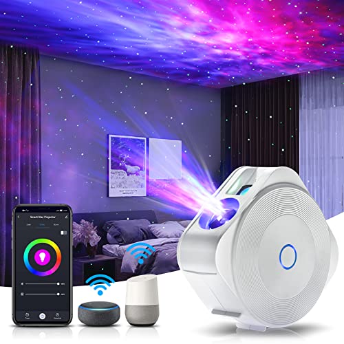 Star Projector Galaxy Light [Smart App Control] For Kids Adults Bedroom,Room Decor,Game Room,Party, With Music Sync, 24H Timer, Rototable Nebula Stars, Brightness Adjustable, Diy Modes #TOP4