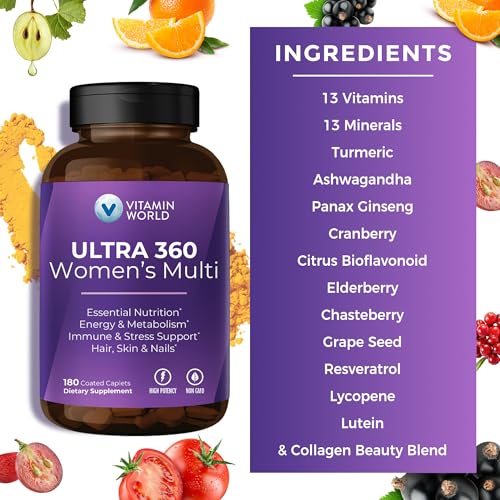 Ultra 360 Multivitamin for Women, Women's Multivitamin with Herbs & Collagen for Hair, Skin & Nails, Supplement with Iron, Vitamin A,... - Image 5