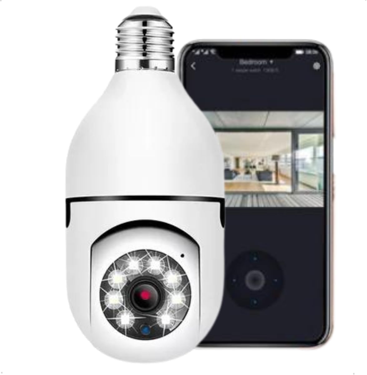 Câmera Segurança IP Lâmpada WiFi Full HD 1080p com Visão Noturna Infravermelho 1080P, Bivolt, Detecção de Movimento, Áudio Bidirecional, Prova D'água Giratória