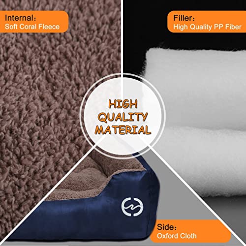 Image of SITSNOOZE Dog Beds Dogs & Cats, Rectangle Washable Pet Bed Comfortable and Breathable Pet Sofa Warming Orthopedic and Non-Skid Bottom (Reversible) (Brown Furr, XXL)