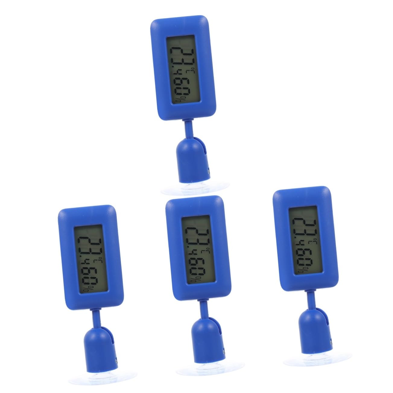 Sosoport 4stücke Reptilien-thermometer Mit Saugnapf Drehbar Blaues Hygrometer Für Terrarien Und Aquarien Digitale Temperatur Und Luftfeuchtigkeitsmessung Installieren Und Praktisch Für