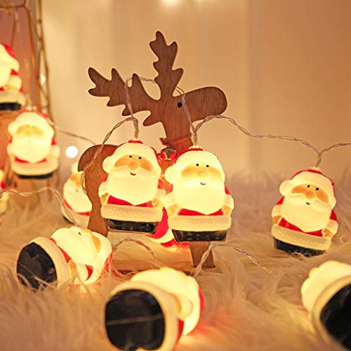 Preisvergleich Produktbild VANMO LED Lichterkette, Schnur-Licht LED Santa Claus-Glühlampen-hölzerner Weihnachtslicht-Streifen-batteriebetr... Partei-Garten-Patio-Seil Beleuchtet Dekorations-Beleuchtung