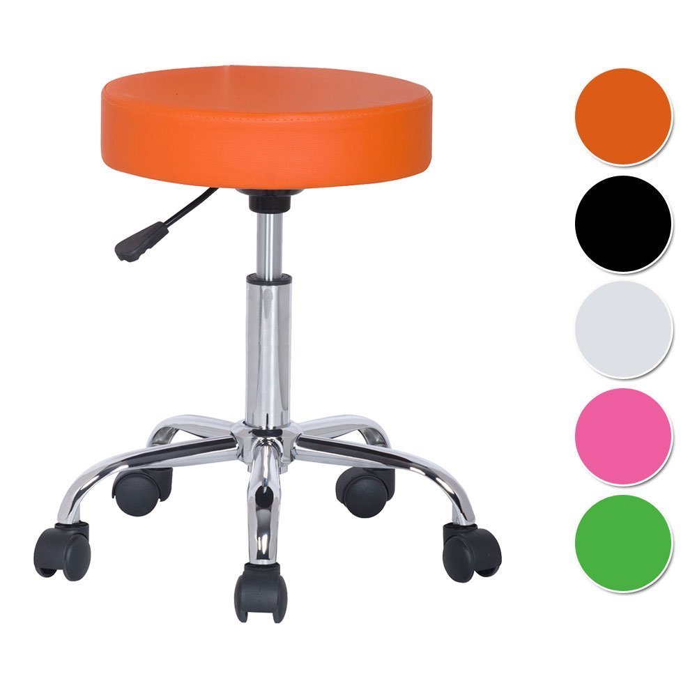 Deal Dhamaal Height-Adjustable Swivel, Revolving Stool with Wheels/Clinic Stool/Hospital Stool/Bar Stool/Salon Chair/Doctor Stool/Medical Stool/Spa Chair/Restaurant Chair/Rotating Stool (Orange)-image-11