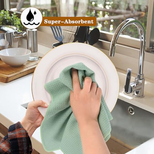 VIVOTE 3 Pack Microfibre Tea Towels Thick Tea Towel for Kitchen Super Absorbent & No Linting Kitchen Towels - Image 4