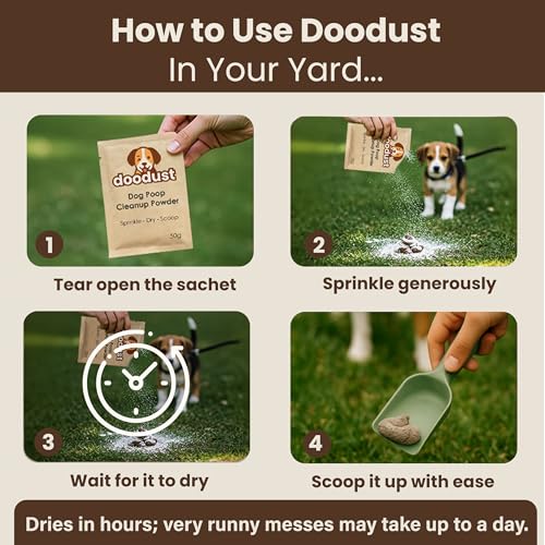 Doodust Dog Poop Clean Up Powder, Poop Hardener & Yard Cleaner, Biodegradable, Pet-Safe, Stops Odor and Makes Pickup Easy - Image 5