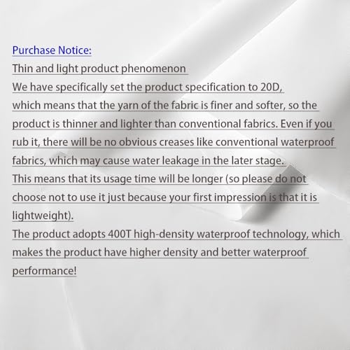 Premium 400T White Matte Nylon Taffeta Fabric - 60" Wide High Density Waterproof and Soft for Clothing, Outerwear, and Accessories - Ideal for Down Jackets & Outdoor Gear 3 Premium 400T White Matte Nylon Taffeta Fabric - 60" Wide High Density Waterproof and Soft for Clothing, Outerwear, and Accessories - Ideal for Down Jackets & Outdoor Gear - Image 2