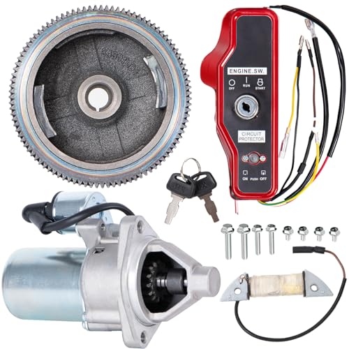 SOFO Electric Starter Kit for Honda GX340 GX390 11HP 13HP Engines and Generators w/Flywheel Starter Motor Key Switch Box Coil Ignition