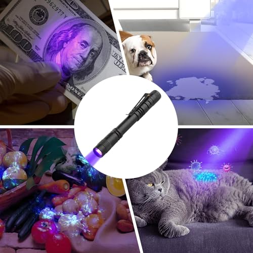 iwontalersy UV Taschenlampe,395-Nanometer-Licht LED Handlampe Schwarzlicht,Zum Entfernen von Tierflecken und Bettwanzen aus Teppichen[Energieklasse F]