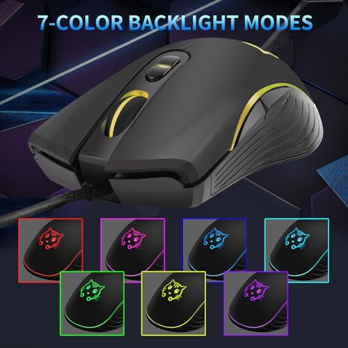 Image of Maine Game Wired USB Mouse, 2400 DPI, 4 Adjustable Levels, Silent, Factory Wholesale Sale (Pink, 1PACK)