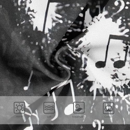 Toddler Panties, Music Note Black White Cotton Girls Underwear, 2T–8 Years3