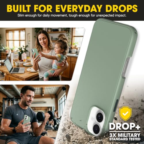 Image of OtterBox iPhone 16 Plus - Symmetry Series Slim MagSafe Case - Sagebrush | 3X Military Drop Protection - Slim - Shockproof - Pocket-Friendly - Raised Edges - Anchor Points - Non-Retail Packaging