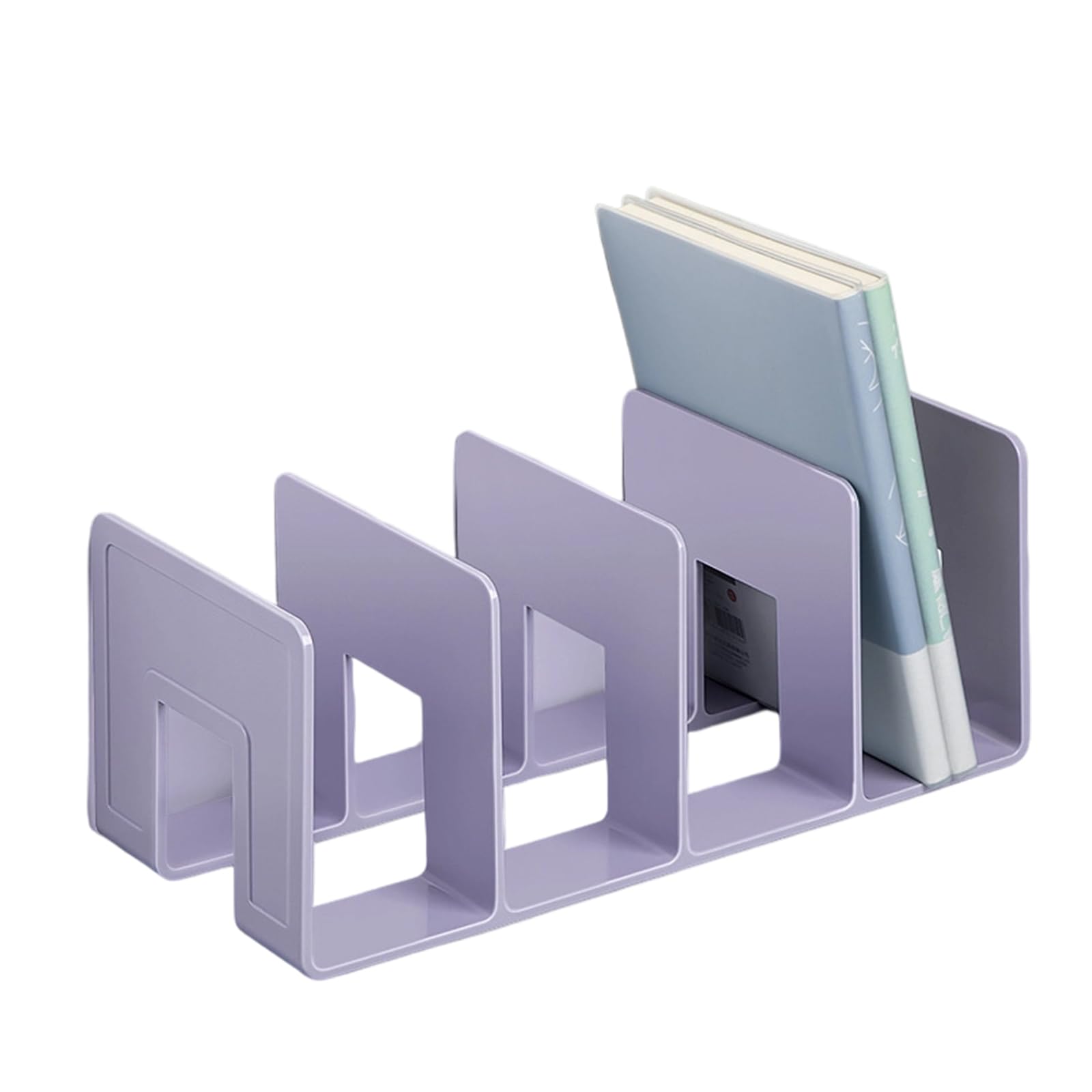 Book End for Shelves 4 Compartments End Desk Stopper Magazine Stand Space Saving Organiser Acrylic Bookends for Shelves