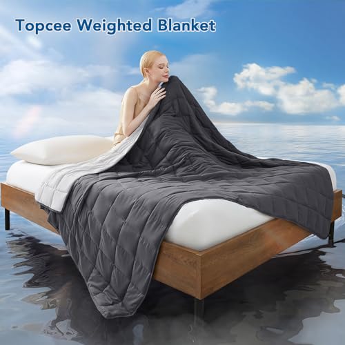 Topcee Weighted Blanket (20lbs 80"x87" King Size) Soft Cooling Heavy Blanket Sleeping, Apply to 190-210 lbs Body, Thick Breathable Blanket with Glass Bead, Easy Care