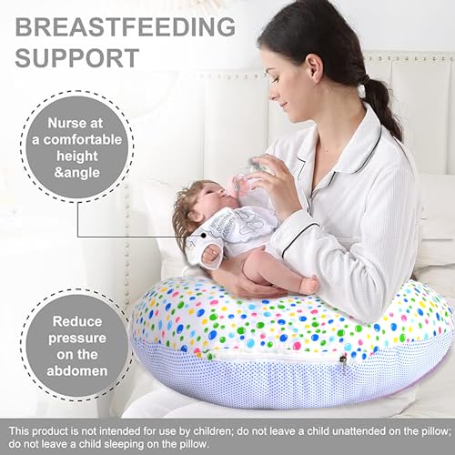 Image of VParents Multipurpose Baby Feeding Nursing Cum Maternity Pillow for New Born Cotton, Recommended for Maternity, Nursing, Medical Bluebell (Blue) 110253