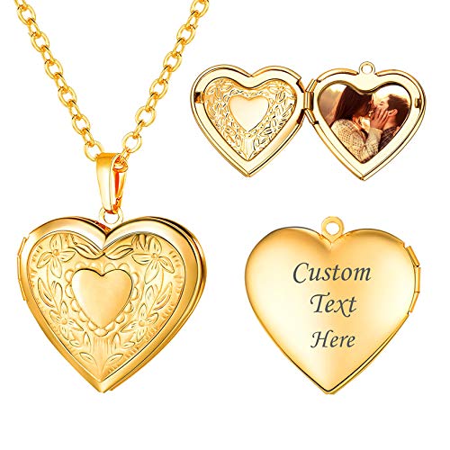 Custom Photo Necklace Men Women Personalized Jewelry Customized Any Picture Pendant 18K Gold Plated Heart Locket for Women Girls