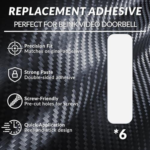 Image of 6PCS Double Sided Stick Tape for Blink Video Doorbell - Mounting Tape | Heavy Duty Double Sided Tape | Pre-Cut Double-Sided Tape | No Drilling, No Screws, Residue-Free Removal