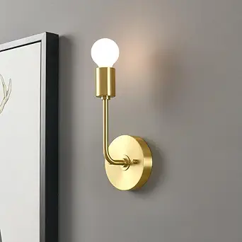 Vintage Style Watts Holder Brass Antique Modern Wall Sconce Single Lamp Fixture(Wired_Electric)