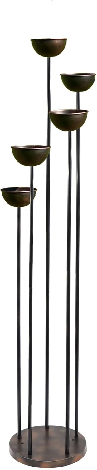 Bernini Giorgio Bird Feeder, 60 Tall Free Standing Modern Metal Bird Feeder, Functional Yard Art for Birds, Outdoor Bird Feeder Holds Over 5 lbs of Bird Seed, Comes with Weighted Base and Stakes.