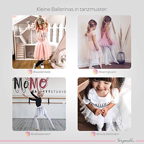 Foto von tanzmuster ® Ballettstrumpfhose Mädchen - Lena - kein Kratzen und Rutschen, äußerst strapazierfähig (Keine Laufmaschen), Strumpfhose fürs Kinder Ballett in weiß, Größe 92-110