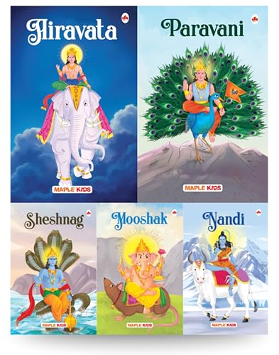 Image of Story Books for Kids - Nandi, Mooshika, Sheshnag, Airvata, Paravani (Set of 5 Books) (Illustrated) - Gods Vehicles - Mythology Stories for Children - - Read Aloud to Infants, Toddlers - Age 3+