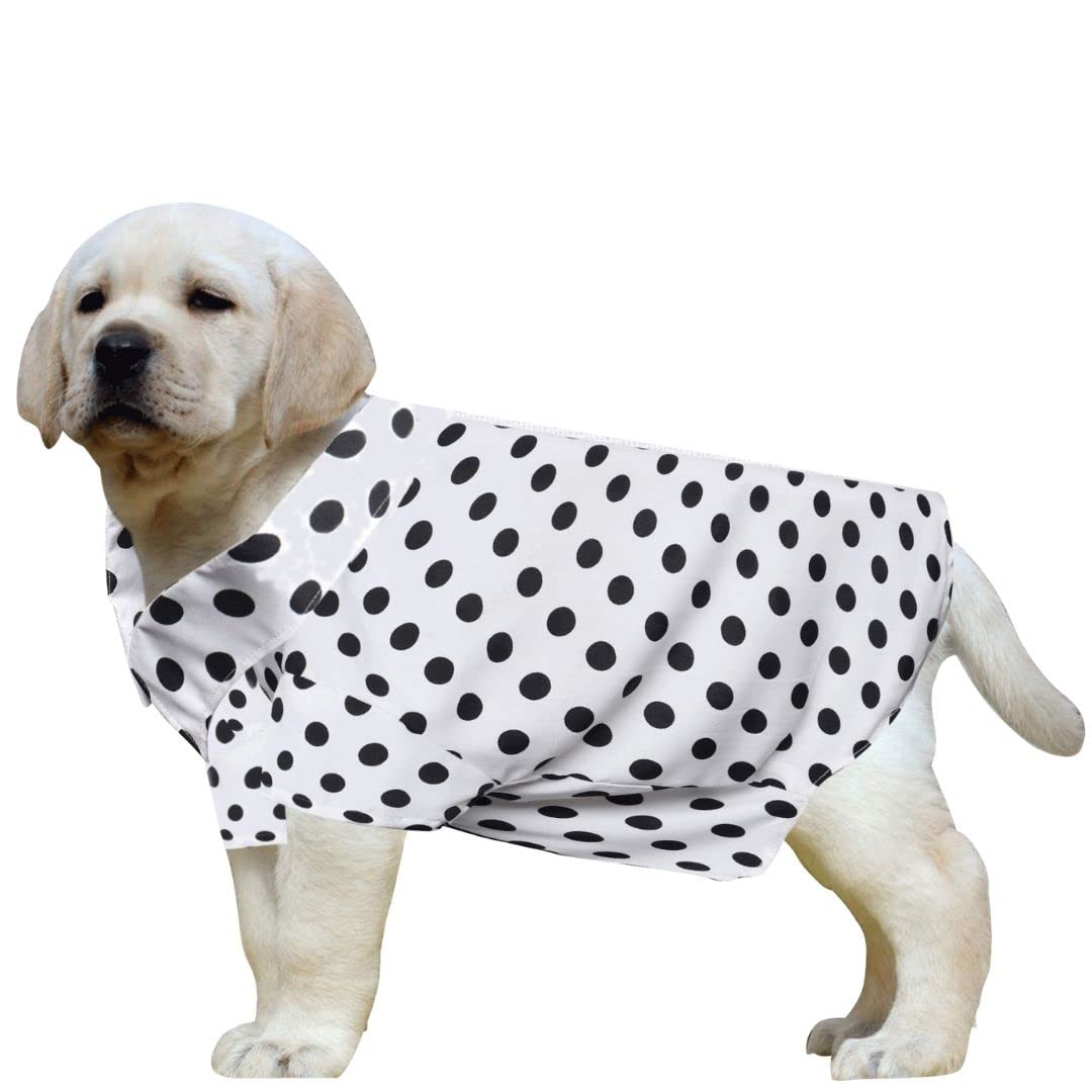 Western Era Super Soft Trendy Printed Shirt, Ultra Comfort Dog Apparel, Cotton Printed Breathable Basic Vest Dog Shirt, Cute Lightweight Thin Shirt for Your Furries (XXLarge - 28 inch) (Polka White) (B0B6HKNVLF) Amazon Price History, Amazon Price Tracker