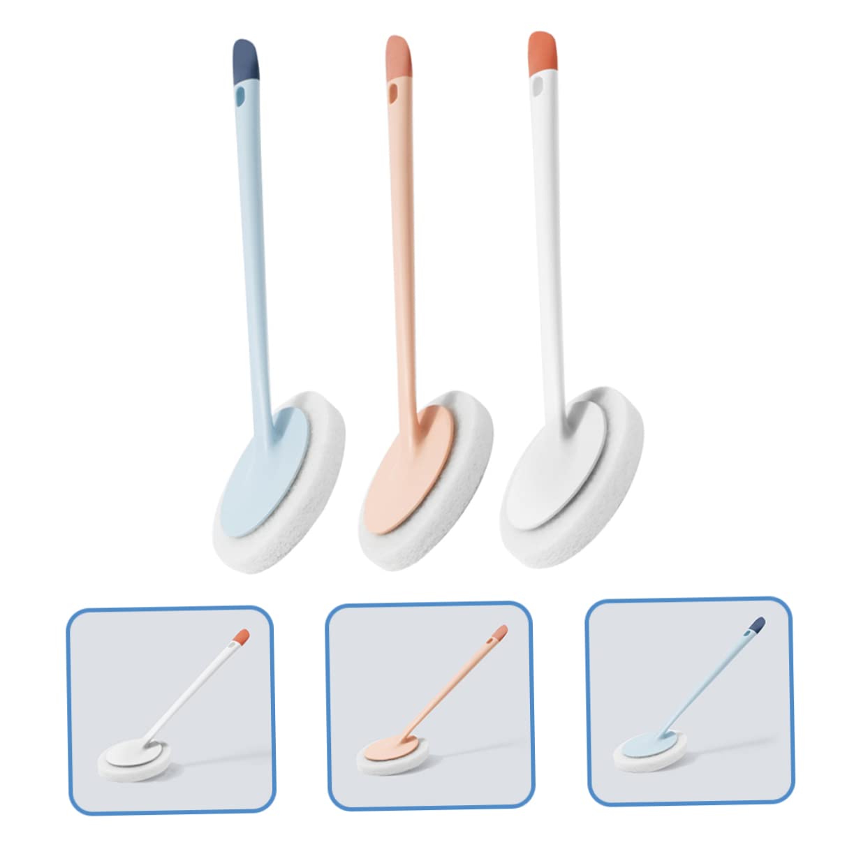 Cepillo de Fregar Multiusos Cabezal Desmontable de Silicona PP y TPR para Limpieza del Hogar, Paquete de 3 Piezas Compacto Adecuado para Muebles y Pisos