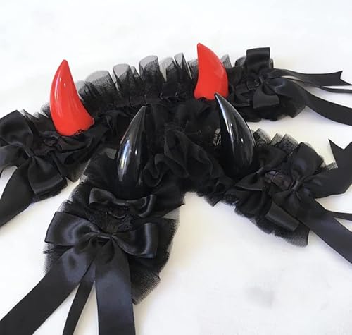 Cobtee LE Gothic Lolita Headdress Lace Devil Horns Cosplay Headbands Hair Band Hair Accessories Headwear Halloween Party thumb #4