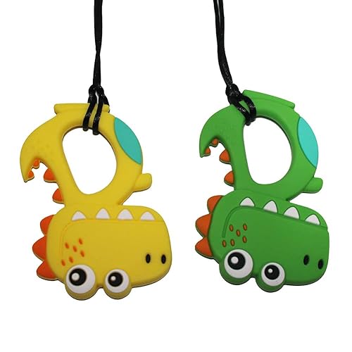 Collar sensorial para masticar dientes para niños niñas o niños collares masticables de silicona collar de mordedor juguete de terapia motora para