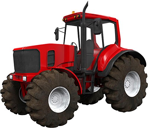 Vinilo decorativo tractor rojo 12 pulgadas