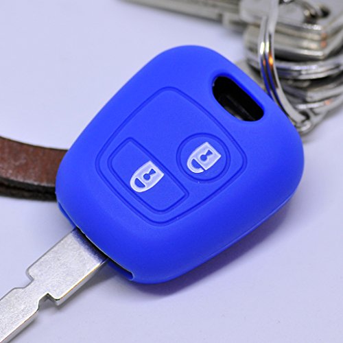 Car Key Cover Silicona Protector Azul Compatible con Citroen Berlingo C1 C2 C3 Aygo Peugeot Partner 107 206 SW CC 406 307