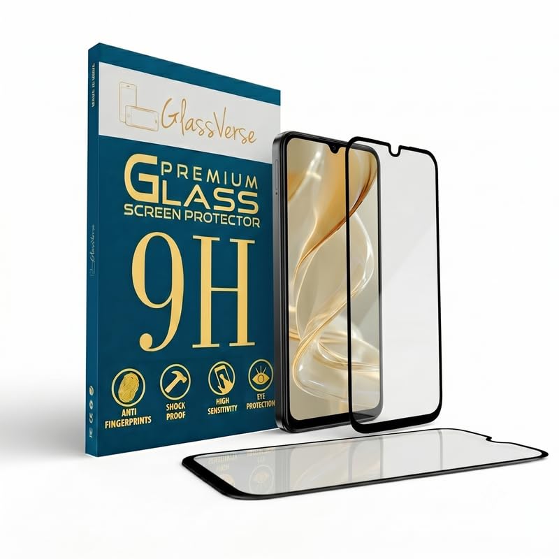 Image of GlassVerse Toughened Oleophobic Tempered Glass For Lava Bold N2 (Pack Of 2) with Free Installation Kit. Full screen Coverage - 6.75 inch