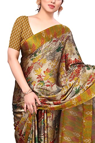Image of MIRCHI FASHION Saree for Woman Chiffon Floral Printed | Breathable Lightweight Summer Sari for Office and Home Use with Blouse Piece (Available in 20 Colors)