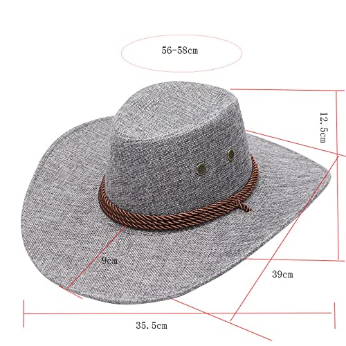 Cowboy Hat for Boys 4 Years Fashion Cowboy Sun Hat Wide Brim Travel Sun Cap Faux Leather Hat2