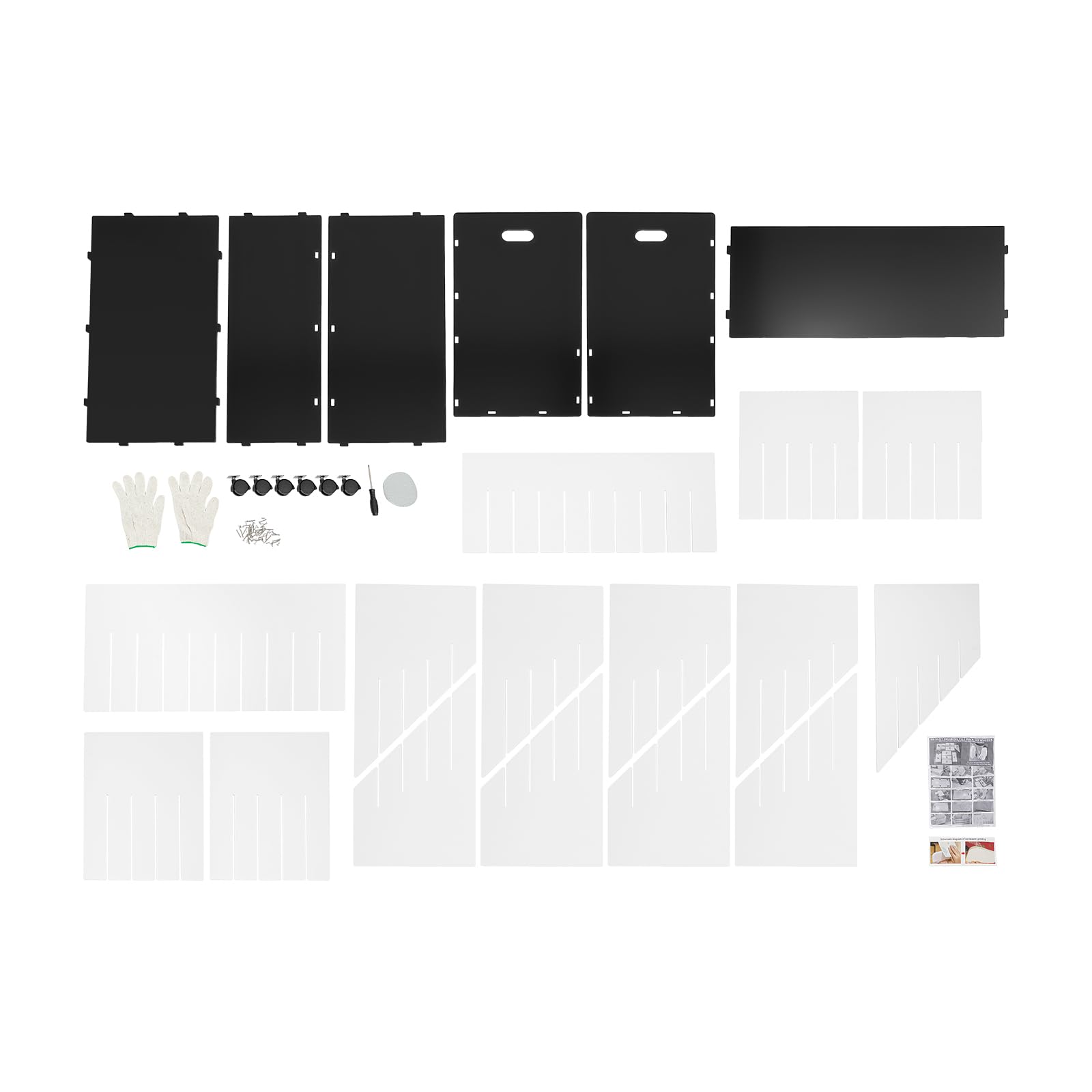 Roll File Organizer, contenitore con 50 scomparti, divisorio rimovibile, sistema di archiviazione a 6 ruote, organizzatore ufficio per scheda architettonica, casa, ufficio, scuola, 76 x 40