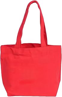 キャンバス素材のハンドバッグ、30*20*10 cm、赤、カラーデザイン、ショルダーバッグ、キャンバスバッグ、DIYカスタマイズ、日常の通勤通学、自転車移動、都市携帯、多機能旅行収納に適しており