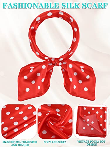 Boyiee 3 Pcs 1950s Vintage Scarf Women Chiffon neckerchief Retro Square Neck Head Hair Scarf Purse Neckerchief 5