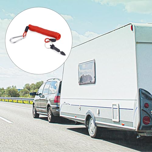 Image of 4pcs Trailer Breakaway Cables, 6 ft Heavy Duty Spring Towing Coiled Wire