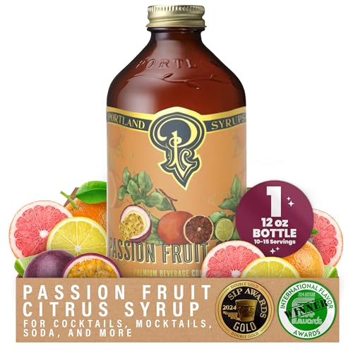 Portland Syrups Passion Fruit Citrus Cocktail Syrup, 12 oz, 12 Servings