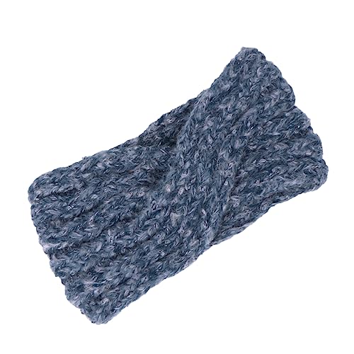 CONGARTENO Dressy Headband Women's Fashion Headwear Dark Blue Warm Knitting Hair Band for Daily Parties