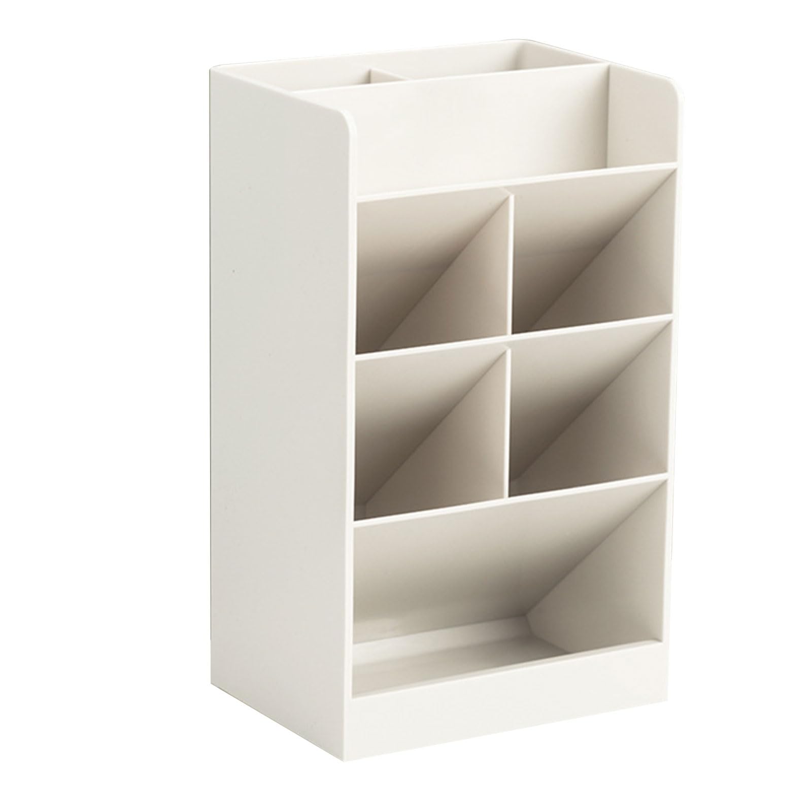 Hsioluted Cream Desktop Decorations Desk Container Pen Holder Shelf Pencil Organizers For Home & Decorative Makeup Brush Holder Slanted Pen