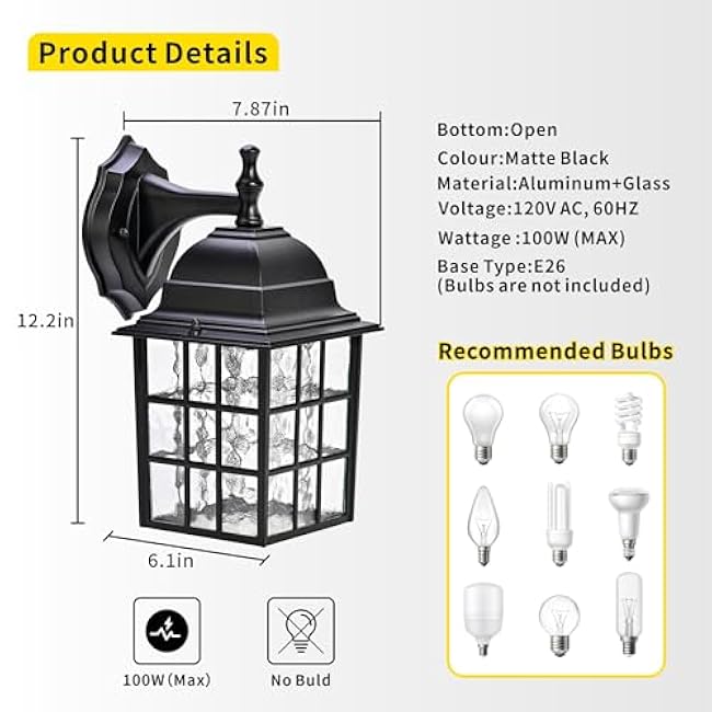 Outdoor Wall Light Fixtures Exterior Sconce Lights Outdoor Wall Lantern Black