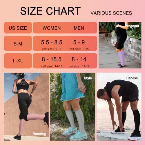 Image of Iseasoo 4 Pairs Compression Socks for Women Circulation-Best Support for Nurses,Running,Athletic,Travel