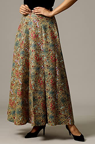 Image of Ravaiyaa - Attitude is everything Cotton Hand Block Floral Printed Wrap Around Women's Free Size Skirt Rapron