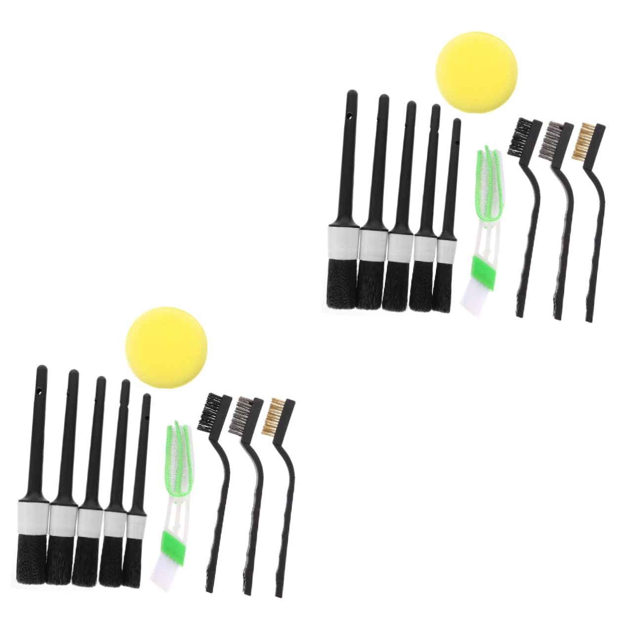 Anneome 2sets Spazzole per Detailing Auto Spazzole per Cerchioni e Applicatore Cera Setole Resistente per Auto e Veicoli Comerciali