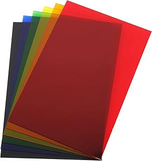 6 Packs Colored Acrylic Sheets 1/8 Thick Colored Plastic Sheets 8x12 Inch Acrylic Sheets for Laser Cutting Translucent Laser Shielding Acrylic Sheet Clear Colored Plastic
