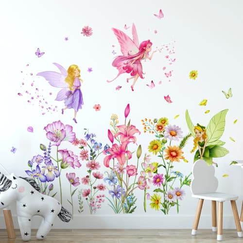 Vinilos Decorativos de Hadas y Flores 59x37.4 pulgadas miniatura 5