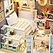 TuKIIE DIY Miniature Dollhouse Kit, 1:24 Scale Wooden Mini Doll House Accessories with Furniture for Kids Teens Adults(Forest Times)