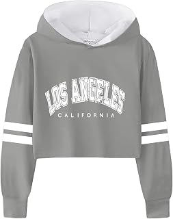 2025 Girls Sweatshirt Girls Kids Casual Loose Sleeve Hooded Sweatshirt Short Pullov…